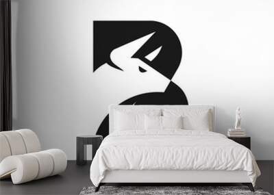 letter B bull logo Wall mural