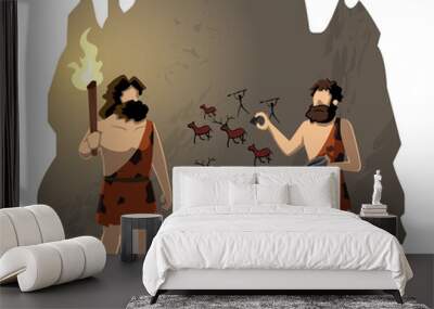 Cavemen Drawing Cave Painting Wall mural