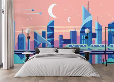 Futuristic City Background Wall mural