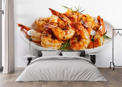 grilled shrimp on a plate Wall mural