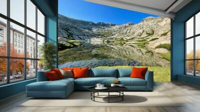 Reflection on Lake Orient with Monte Rotondo, Corsica's second highest peak, in the background. France Wall mural