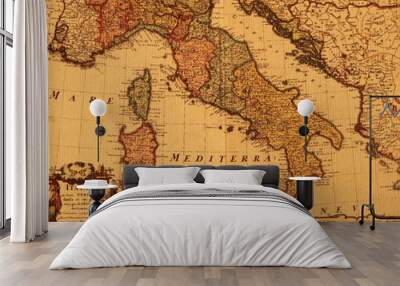 antique map of italy Wall mural