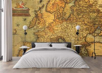 reproduction of 16th century map of europe Wall mural