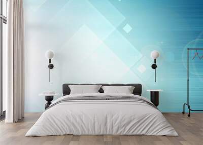 Abstract blue technology background Wall mural