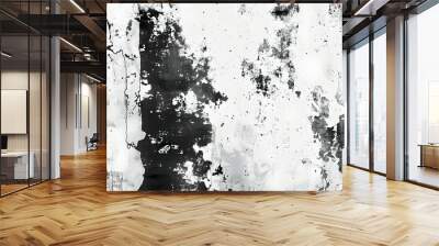 A distressed black and white abstract background featuring grunge textures. Wall mural