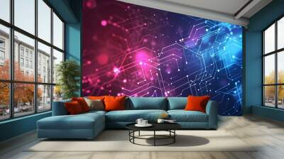 abstract technology communication concept vector background Wall mural