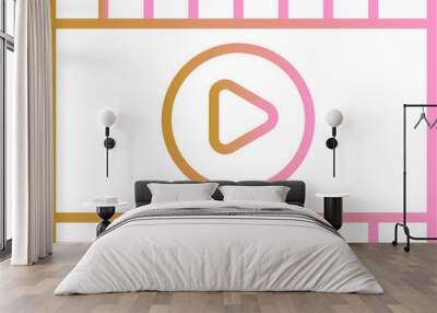 Multimedia Vector Icon Wall mural