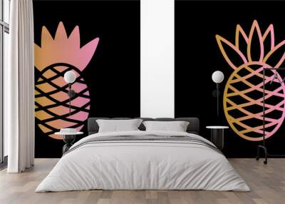 Pineapple Vector Icon Wall mural