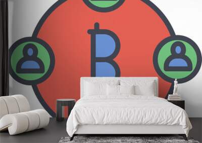 Users Vector Icon Wall mural