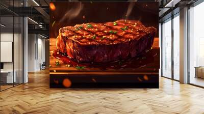 Illustrate a delicious and juicy steak    Wall mural