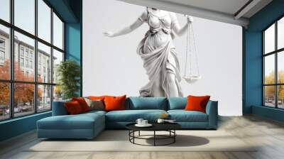 statue of justice on white Wall mural