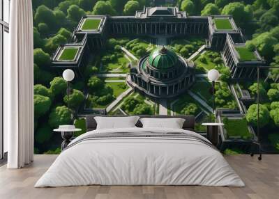 the world of the world green greenery background  Wall mural