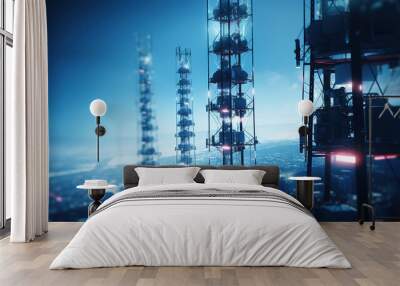 The 5G network towers present a stylish and contemporary design Wall mural