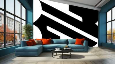 the logo consists of the letter N and B combined. Abstract, Outline and elegant. Wall mural