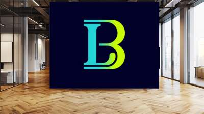 The monogram is the letter B and L. Elegant and outline. Wall mural