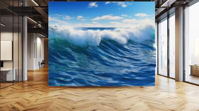 The tranquil moment of ocean waves meeting a clear blue sky Wall mural