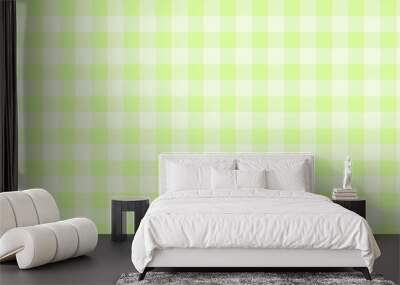 cute light green gingham, checkers, plaid, aesthetic checkerboard wallpaper illustration, perfect for wallpaper, backdrop, postcard, background for your design Wall mural