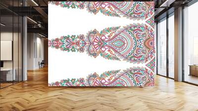 Seamless paisley border based on Asian elements Wall mural