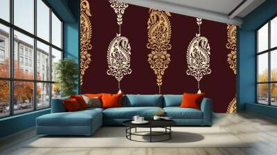 Traditional Asian paisley pattern design Wall mural