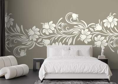 Vector ornamental floral border design Wall mural