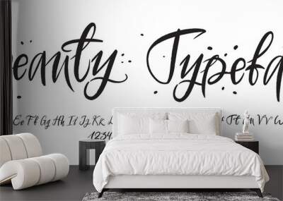 Hand drawn typeface. Painted vector characters: lowercase and uppercase. Typography alphabet for your designs: logo, typeface, card Wall mural