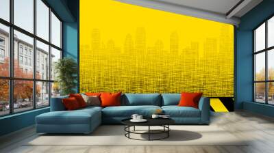 city skyline on construction background Wall mural