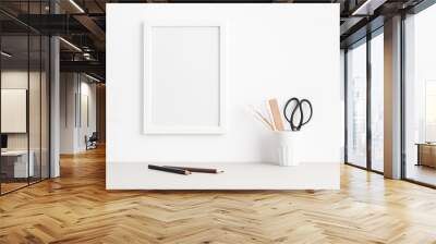 White picture frame mock up Wall mural