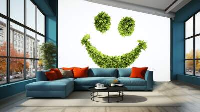 Ecology 3d render smile face sign Wall mural