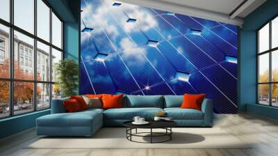 Photovoltaic with cloudy sky reflection Wall mural