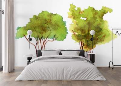 watercolor sketch of a tree on a white background Wall mural