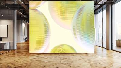 Abstract 3d object metal balls yellow gold gradient colors background. Wall mural