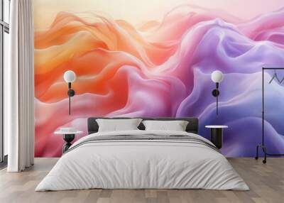 Abstract background with colorful flowing fabric. Wall mural