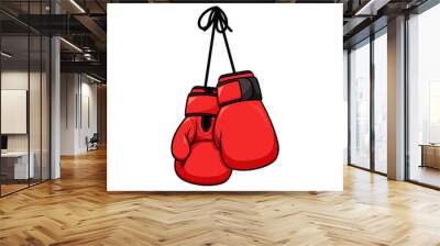 boxing gloves hanging vector isolated on white background. Wall mural