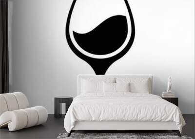 Wine glass icon isolated on white background. Wall mural