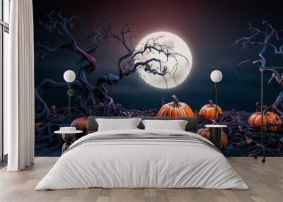 Halloween horror background isolated on horrible hunted vibes. Wall mural