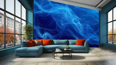 A blue background with swirling lines, representing the connections in a brain.  This image is perfect for projects about artificial intelligence, big data, and how our brains work. Wall mural