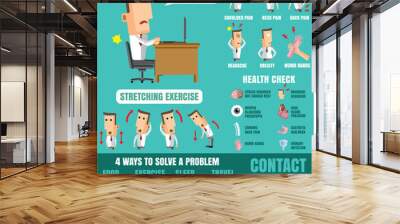 Office syndrome Infographics. health concept. infographic elemen Wall mural