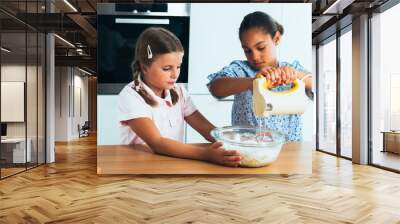 Children baking cookies Wall mural