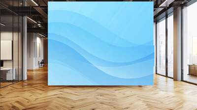 Blue abstract wave background presentation template,generative ai 

 Wall mural