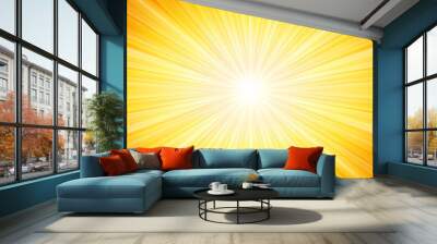 yellow sun burst abstract background Wall mural