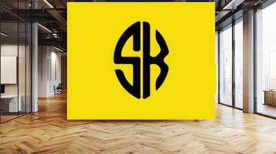 SK SK Logo Design, Creative Minimal Letter SK SK Monogram Wall mural