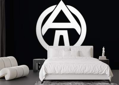 WA AW Logo Design, Creative Minimal Letter AW WA Monogram Wall mural