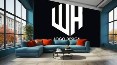 WH WH Logo Design, Creative Minimal Letter WH WH Monogram Wall mural