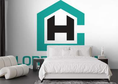 Creative CH letter logo design Wall mural