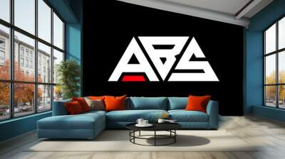 ABS letter logo design with polygon shape. ABS polygon and cube shape logo design. ABS hexagon vector logo template white and black colors. ABS monogram, business and real estate logo. Wall mural