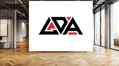 LDA triangle letter logo design with triangle shape. LDA triangle logo design monogram. LDA triangle vector logo template with red color. LDA triangular logo Simple, Elegant, and Luxurious Logo... Wall mural