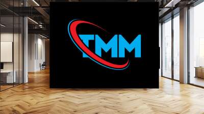 TMM logo. TMM letter. TMM letter logo design. Initials TMM logo linked with circle and uppercase monogram logo. TMM typography for technology, business and real estate brand. Wall mural