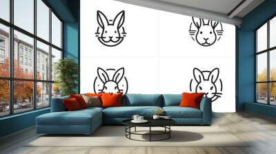 set of easter rabbits logo vector Wall mural