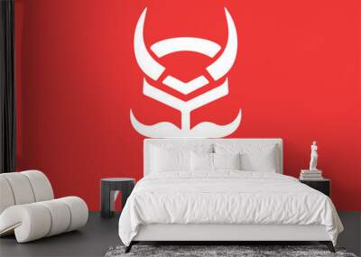 Viking logo design icon symbol vector illustration. Wall mural