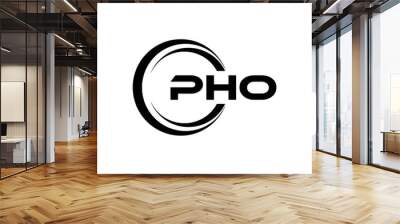 PHO Letter Logo Design, Inspiration for a Unique Identity. Modern Elegance and Creative Design. Watermark Your Success with the Striking this Logo. Wall mural